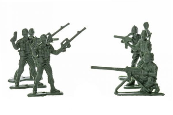 Isolated image of toy soldiers.