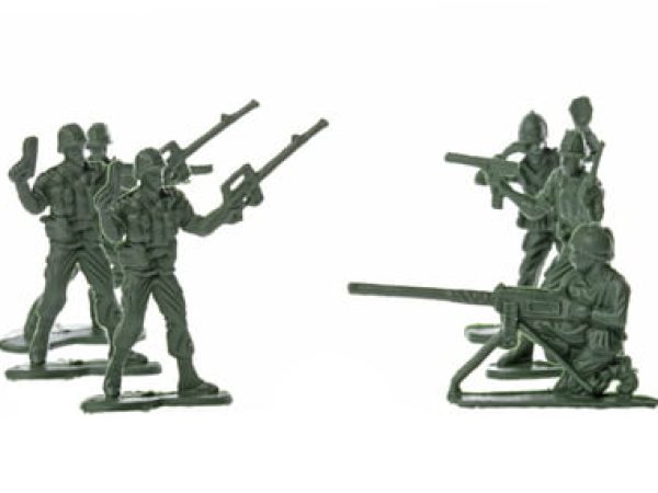 Isolated image of toy soldiers.